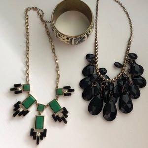 Gold, Black, and Green Statement Jewelry Bundle